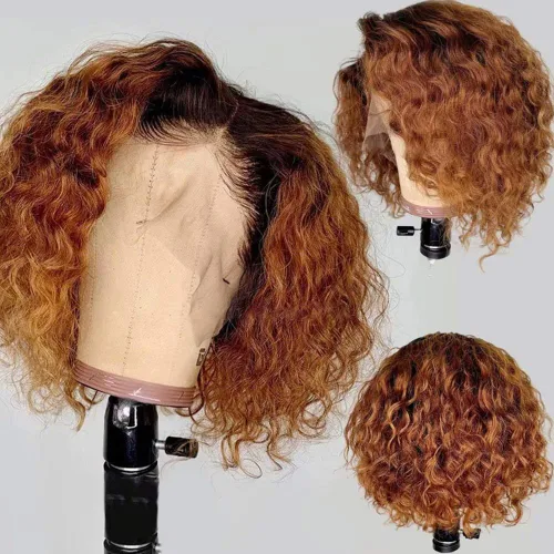 Vista 8 de Match All Skin Blunt Cut Bob Glueless Lace Wig Pre Plucked Natural Baby Hair Short Bob Bone Straight 13X4 HD Invisible Lace Wig Braizilian Human