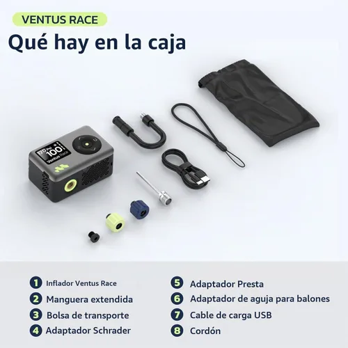Vista 8 de Woowind Mini bomba de bicicleta, 25s rápido, Presta Schrader, carretera