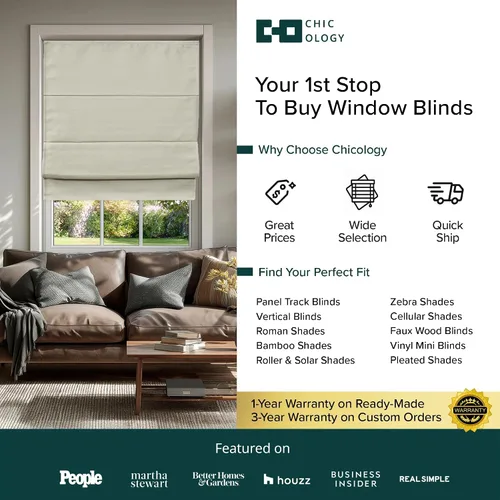Vista 8 de CHICOLOGY - Persianas romanas para ventanas, persianas opacas, tratamientos de ventana, persianas de ventana para el hogar, 23 pulgadas de ancho x
