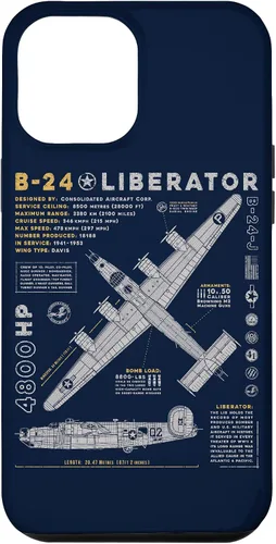 Vista 14 de iPhone 15 B-24 Liberator Consolidated Aircraft B24 Bomber Vintage Case