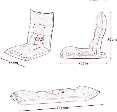 Vista 3 de ELEFOCUS Silla de meditación plegable, respaldo ajustable de 14 engranajes, silla acolchada para juegos con soporte lumbar ajustable