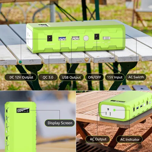 Vista 5 de powkey Estación de Energía Portátil con Salida de CA, Paquete de Batería Externa de 65W/110V 24000mAh/88.8Wh, Fuente de Alimentación Portátil
