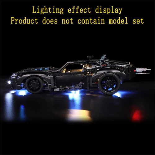 Vista 4 de GEAMENT Kit de luces LED compatible con Lego The Batman – Batmobile – Juego de iluminación para modelo Technic 42127 (modelo no incluido)
