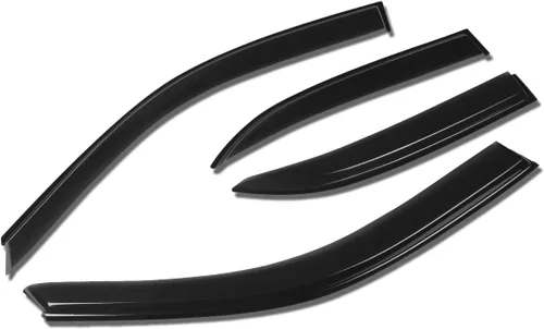 Vista 18 de Auto Dynasty 4 unidades de protector de lluvia para ventana con cinta adhesiva compatible con Mazda 3 2004-2009, acrílico
