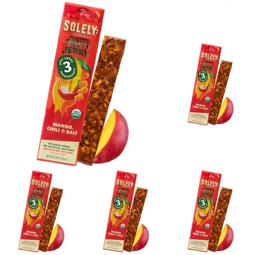Vista 20 de Solely - Charqui de frutas orgánicas Un ingrediente Vegano Sin OGM Sin gluten Sin agregado de azúcar