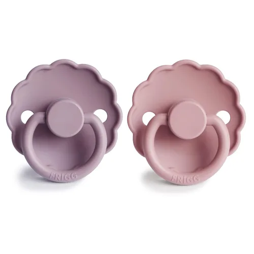 Vista 2 de FRIGG Daisy SilkySoft Chupete de Silicona para Bebé Fabricado en Dinamarca Sin BPA (Rosa Bebé/Lila Suave, 0-6 Meses)
