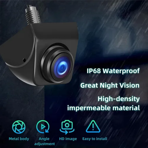 Vista 4 de Cámara HD de visión trasera delantera y trasera para automóvil, rotación de 360°, gran ángulo de visión, IP68K, impermeable, universal, marcha
