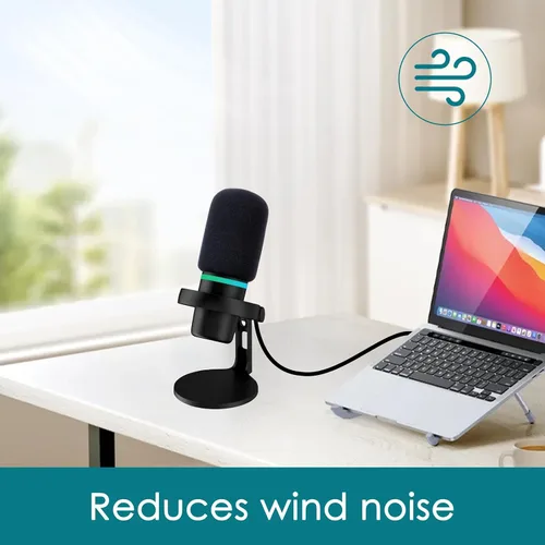 Vista 6 de YOUSHARES Parabrisas de espuma compatible con micrófono HyperX Duo Cast - Cubierta de espuma con filtro pop para micrófono de condensador HyperX