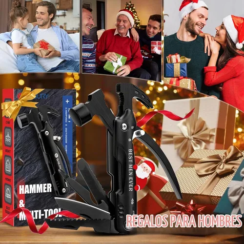 Vista 2 de BIBURY Rellenos de calcetines para hombres, martillo multiherramienta 12 en 1, regalos de elefante blanco para adultos, regalo para papá que lo
