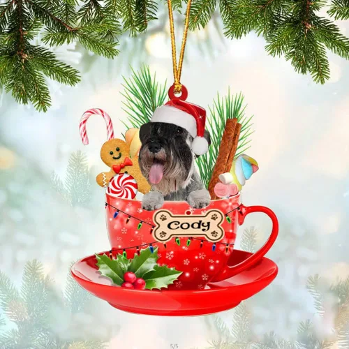 Vista 98 de NAZENTI Adorno personalizado de Alaskan Malamute en taza roja, adorno de Navidad personalizado para perros amantes de las mascotas, colgante