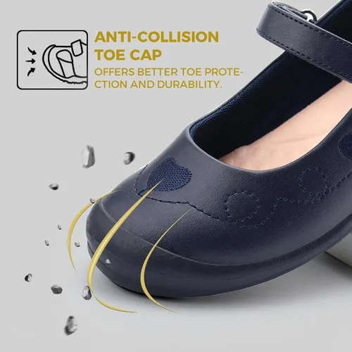 Vista 2 de firelli Zapatos de uniforme escolar Mary Jane para niña, zapatos de vestir cómodos para niñas