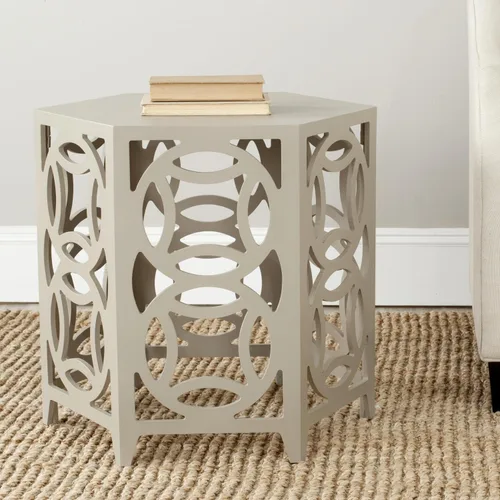 Vista 5 de Safavieh American Homes Collection Natanya Pearl Taupe - Mesa auxiliar