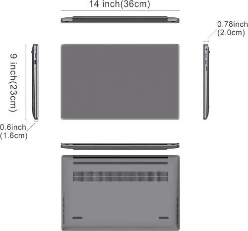 Vista 2 de 15.6" diseño de metal 12th Core i5-12450H (hasta 4.4GHz) 16GB RAM 512GB NVMe SSD portátil de alto rendimiento, FHD/WiFi