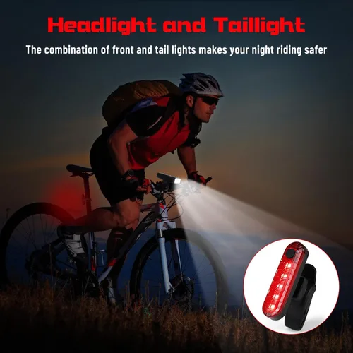Vista 6 de Suruid 6 luces LED brillantes para bicicleta con soporte ajustable, faro de bicicleta recargable, impermeable Ipx-6, accesorios para bicicleta