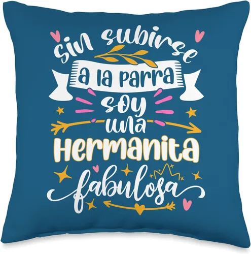 Vista 5 de Regalo Original Para Mi Hermanita Regalos Hermanita Fabulosa Divertido Mujer Chiquita Hermana Menor - Almohada de 18 x 18 pulgadas, multicolor
