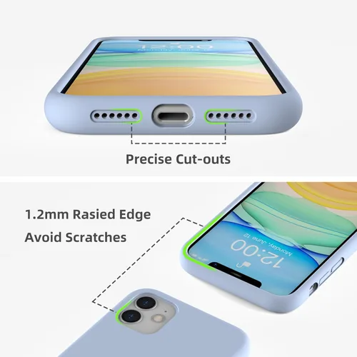 Vista 2 de Funda de silicona líquida compatible con iPhone 11, color azul claro [Protección contra caídas] [Resistente a los arañazos, a prueba de golpes]