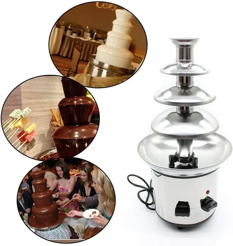 Vista 6 de Fuente de chocolate de 4 niveles, fuente de fondue de chocolate de acero inoxidable de 2 libras