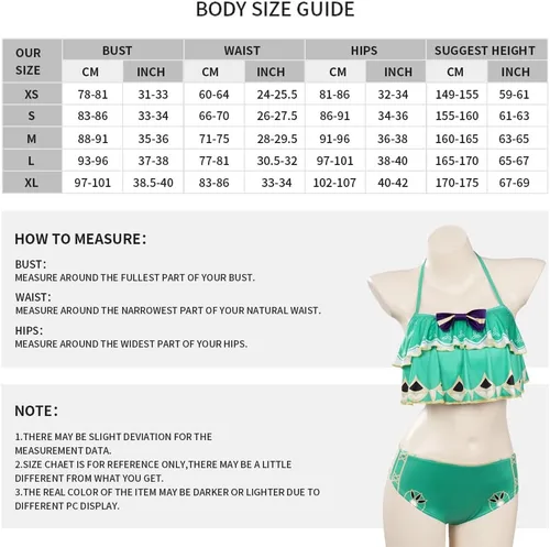 Vista 2 de Alleyon Genshin Impact - Traje de baño para mujer, traje de baño Hu Tao Venti Kazuha Scaramouche Anime Bikini Cosplay
