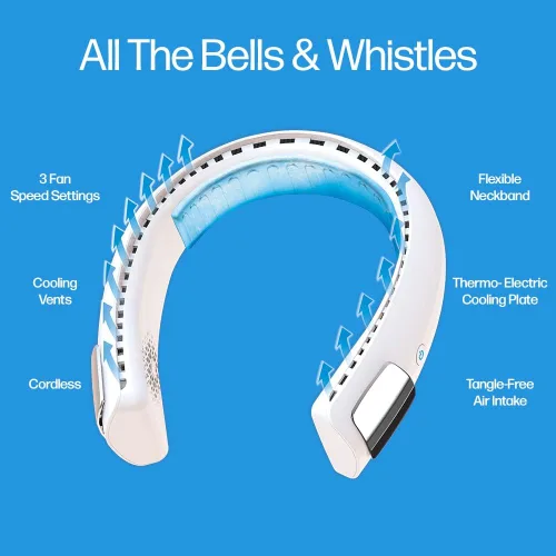 Vista 4 de Arctic Air Freedom Ultra - Ventilador de cuello de 3 velocidades, ventilador pequeño para uso en exteriores e interiores, ventilador recargable por