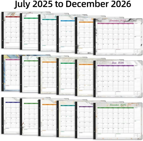 Vista 5 de Calendario de escritorio grande 2025-2026, calendario de escritorio de 22 x 17 pulgadas, julio de 2025 a diciembre de 2026, calendario de escritorio
