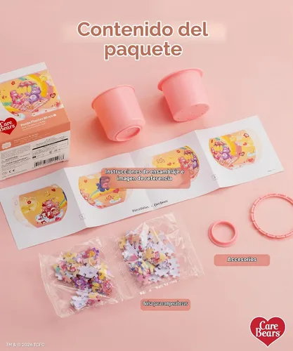 Vista 5 de Care Bears X PieceRelax - Maceta de rompecabezas 3D de 80 piezas, Bearadise, decoración del hogar para cactus de interior, macetas para suculentas