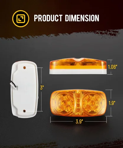 Vista 7 de Partsam 4 piezas de mejora de luces de marcador de doble diana ámbar con 16 LED, con reflector y copa, luces de posición laterales con conectores