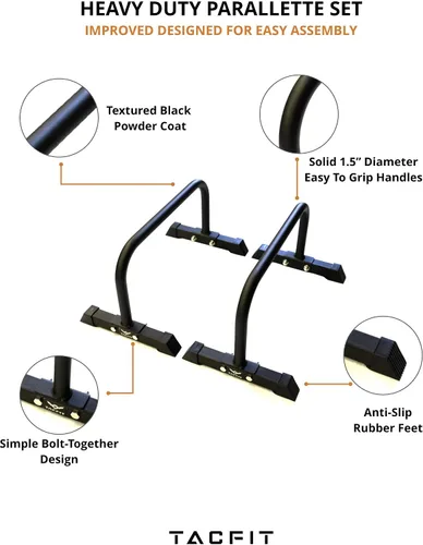 Vista 3 de Parallettes - Barras versátiles para empujar y sumergir para gimnasio en casa
