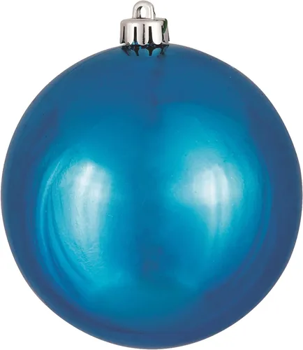 Vista 27 de Vickerman Adorno de bola de Navidad inastillable con acabado de lentejuelas con tapa perforada, 6 por bolsa, 4 pulgadas, color negro