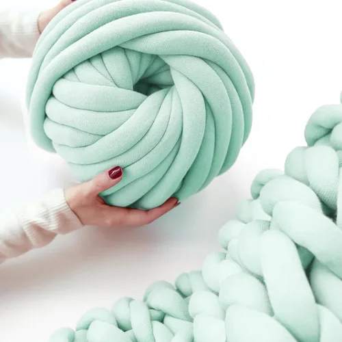 Vista 9 de Hilo para tejer con los brazos para hilo grueso, ganchillo tubular gigante para hacer mantas DIY, tejido a mano con nudos trenzados, manta lavable