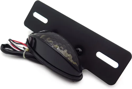 Vista 8 de Cateye - Luz trasera para placa de matrícula de aleación grande Cafe Racer Bobber motocicleta