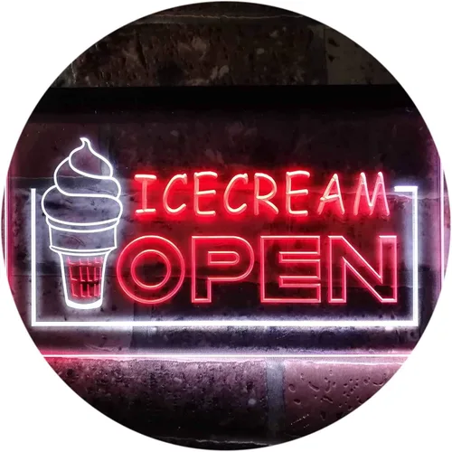 Vista 15 de ADVPRO Ice Cream Open Shop Dual Color LED Neon Sign Blue & Red 12" x 8.5" st6s32-m0079-br