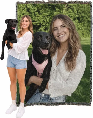 Vista 9 de Pure Country Weavers Manta Tejida Personalizada con Foto - 100% Algodón - No Impresa - Manta de Tapiz Personalizada con Foto para Regalo - Fabricada
