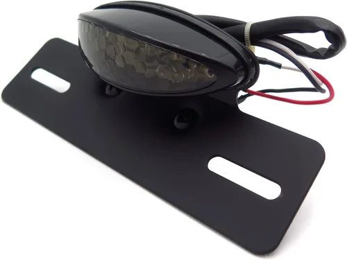 Vista 9 de Cateye - Luz trasera para placa de matrícula de aleación grande Cafe Racer Bobber motocicleta