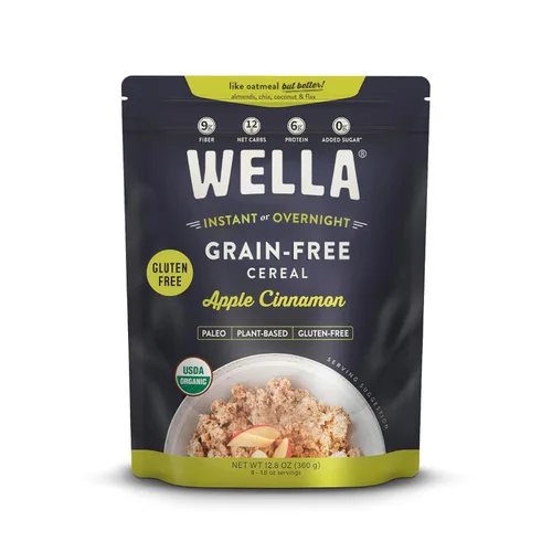 Vista 12 de Wella Cereal Avena Alternativa, Cereal Caliente para el Desayuno Libre de Gluten, Sin Granos Paleo Orgánico Vegano Alto en Proteínas Superalimento a