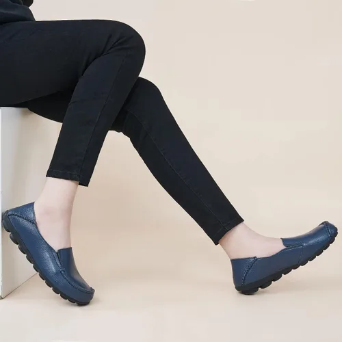 Vista 7 de Fudynmalc Mocasines para mujer, cómodos, deslizables, zapato de vestir, informal, de piel, para caminar al aire libre, conducir