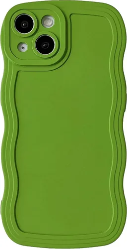 Vista 11 de Funda para iPhone 13 Mini, iPhone 13 Mini, forma de marco de onda rizada, a prueba de golpes, funda protectora de silicona suave para iPhone 13 Negro