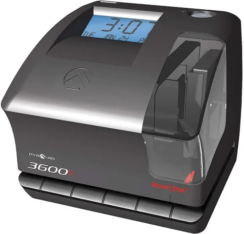 Vista 7 de Pyramid Time Systems - 3600SSK1 Reloj de tiempo y sello de documento With SmartSite LED Alignment and Tri-View Window, Includes 125 Time Cards