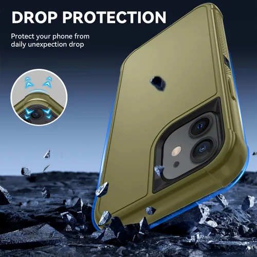 Vista 4 de SunStory Funda compatible con iPhone 11 con protector de pantalla HD, 3 capas de alta resistencia de cuerpo completo, funda protectora híbrida 3