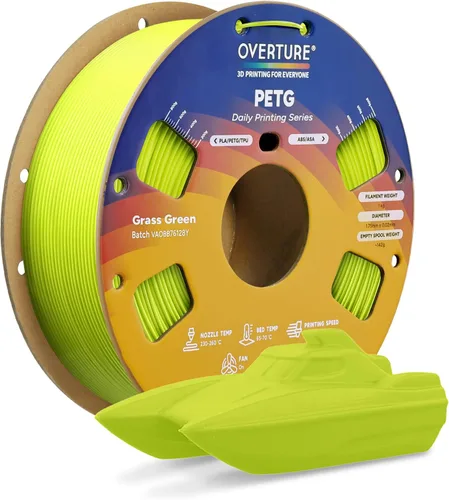 Vista 35 de OVERTURE - Filamento PETG de 1/16 de pulgada (1.75 mm) para impresora 3D y FDM, bien enrollado, duradero, carrete de 4.4 libras, dureza firme