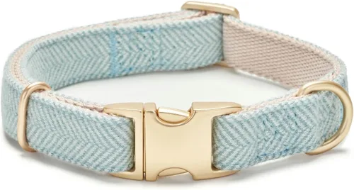 Vista 21 de Collar de algodón suave para perro con hebilla de metal, ajustable, resistente, cómodo, collares de pana para perros pequeños, medianos y grandes