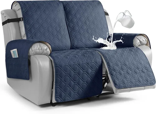 Vista 14 de VANSOFY Funda impermeable para sofá reclinable, lavable, funda para sofá reclinable de 1 pieza, protector de muebles con correas elásticas, bolsillo