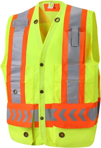 Vista 8 de Surveyor Safety Vest Reflective for Men, Class 2 Heavy Duty Safety Vests Reflective with Pockets