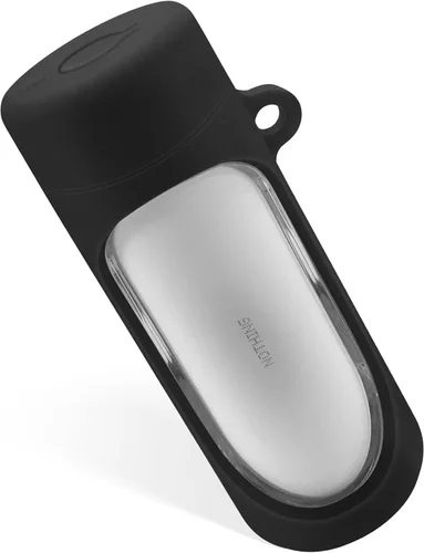 Vista 5 de Geiomoo Funda de silicona compatible con Nothing Ear Stick, cubierta protectora con mosquetón (negro)