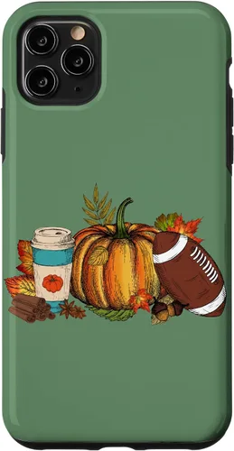 Vista 13 de Fall Football Pumpkin Coffee Latte Case for iPhone 17