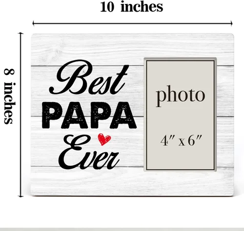 Vista 3 de Oqtumes Marco de fotos de regalo para papá, regalo para el abuelo de nietos, regalos para abuelo, marco rústico de madera con el mejor papá