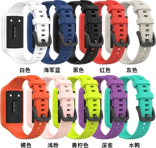 Vista 3 de Senter Correa de repuesto de goma suave de liberación rápida para Huawei Band 7 Smart Watch