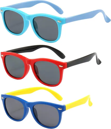 Vista 10 de FANNYGO Paquete de 3 lentes de sol polarizados para niños y niñas de 3 a 10 años Negro