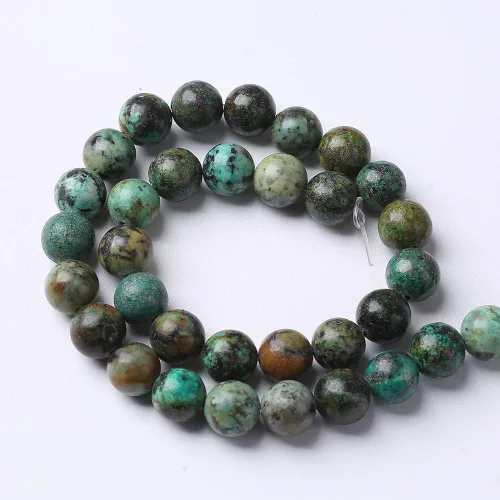 Vista 5 de 4mm 90 piezas Cuentas de piedra natural de turquesa africana para hacer joyería Cuentas sueltas de gemas redondas para pulseras, collares, aretes