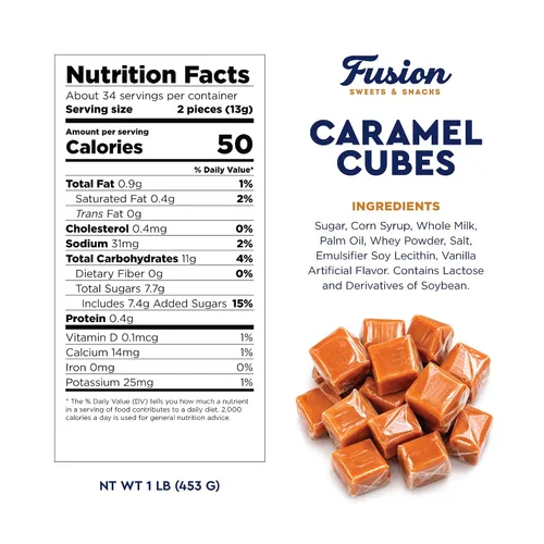 Vista 2 de Caramelos en forma de cubos de caramelo, bolsa a granel de 1 libra, envueltos individualmente, aproximadamente 75 unidades Soft, Chewy, Classic