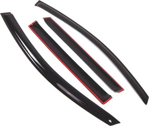 Vista 2 de Visor de ventana compatible con Infiniti QX56 2004-2010, DGWV2-587, deflector de montaje exterior, protector de lluvia, humo oscuro, juego de 4